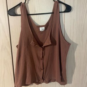 RVCA Camel Button-Up Tank Top
